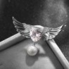 Luxurious brooch - angel wings - crystal heart - pearlBrooches