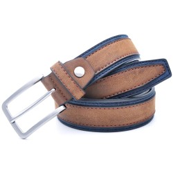 Classic leather belt - with a metal buckle - patchwork designBelts