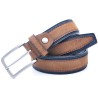 Classic leather belt - with a metal buckle - patchwork designBelts