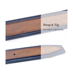 Classic leather belt - with a metal buckle - patchwork designBelts