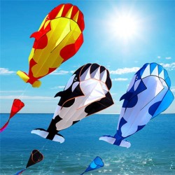 Giant wale - dolphin - frameless - beach kite with line - 2 meterKites