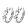 Elegant earrings - hearts / zirconia - 925 sterling silverEarrings