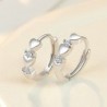 Elegant earrings - hearts / zirconia - 925 sterling silverEarrings