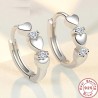 Elegant earrings - hearts / zirconia - 925 sterling silverEarrings