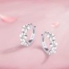 Small round earrings - flowers / zirconia - 925 sterling silverEarrings