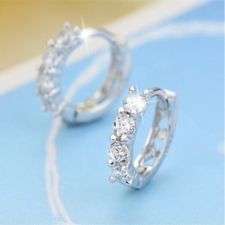 Round crystal earrings - 925 sterling silverEarrings