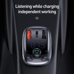 Baseus - car transmitter - quick charger - Bluetooth - dual USB - type-CFM transmitters