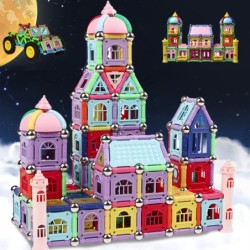 Magnetic building blocks - colorful puzzle - rods / balls - educational toyConstruction