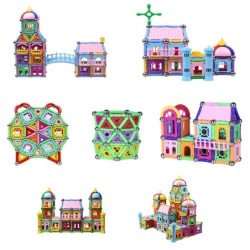 Magnetic building blocks - colorful puzzle - rods / balls - educational toyConstruction