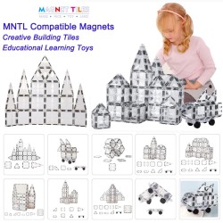 Magnetic blocks - crystal transparent tiles - toy - 108 piecesConstruction