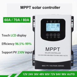 MPPT Solar charge - discharge controller - regulator - LCD touch screen - for 12V 24V 48V 60V 72V 96 batterySolar panel contr...