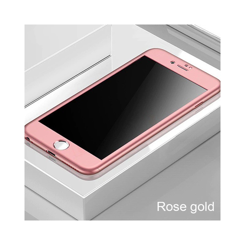 Luxury 360 full cover - with tempered glass screen protector - for iPhone - rose goldProtection Luxury 360 full cover - with tempered glass screen protector - for iPhone - rose goldProtection