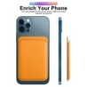 Magsafe wireless charging - transparent magnetic case - magnetic leather card holder - for iPhone - yellowProtection
