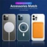 Magsafe wireless charging - transparent magnetic case - magnetic leather card holder - for iPhone - yellowProtection