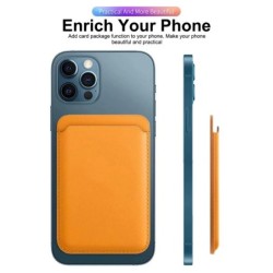 Magsafe wireless charging - transparent magnetic case - magnetic leather card holder - for iPhone - dark greenProtection