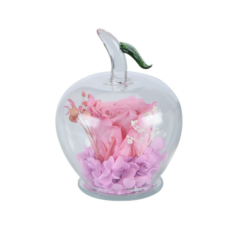 Infinity rose in apple-shaped glass - handmadeValentine's day