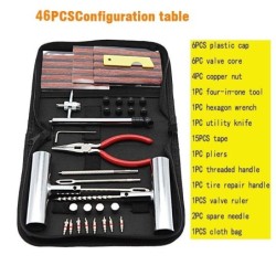 Car tire repair tools - kit - 46 piecesTire repair parts