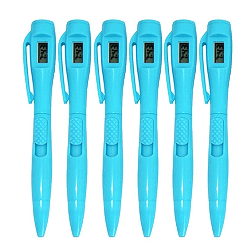 Colorful ball pens - with electronic watch - refills - 6 piecesPens & Pencils Colorful ball pens - with electronic watch - refills - 6 piecesPens & Pencils
