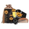 Professional beard care set - cream - oil - comb - scissors - 6 piecesBeard