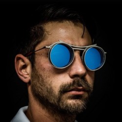 Steampunk round sunglasses - metal frame - unisexSunglasses