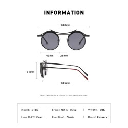 Steampunk round sunglasses - metal frame - unisexSunglasses