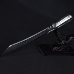 9.3 inch chopping knife - kitchen - hunting - wood cutter - handmade forged steel - tiger designSteel