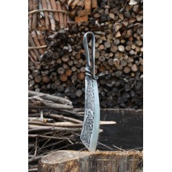 9.3 inch chopping knife - kitchen - hunting - wood cutter - handmade forged steel - tiger designSteel