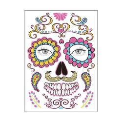 Halloween tattoo - temporary waterproof sticker - colorful dead skullHalloween & Party