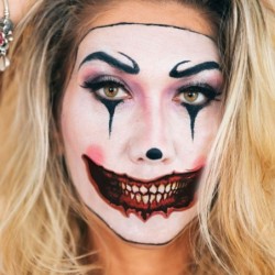 Temporary Halloween tattoo - waterproof sticker - clown mouth - 12 piecesStickers