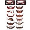 Temporary Halloween tattoo - waterproof sticker - clown mouth - 12 piecesStickers
