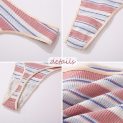 Colorful striped cotton thongs - low waist - 3 piecesLingerie