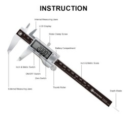 Digital vernier - electronic caliper - micrometer - depth measuring tool - stainless steelCalipers