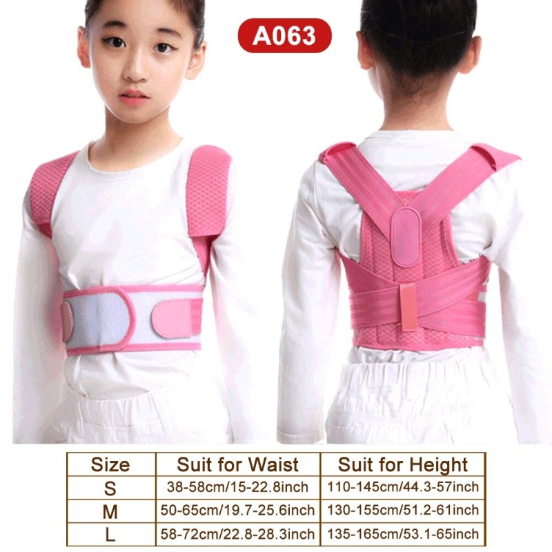 Children posture corrector - adjustable belt - orthopedic corset - pinkKids