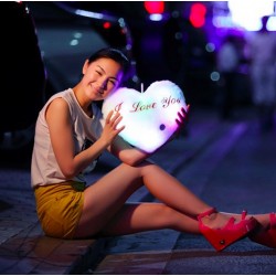 Heart shaped cushion z - I LOVE YOU - LED lightsCuddly toys