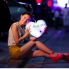 Heart shaped cushion z - I LOVE YOU - LED lightsCuddly toys