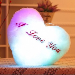 Heart shaped cushion z - I LOVE YOU - LED lightsCuddly toys