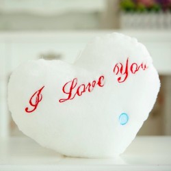 Heart shaped cushion z - I LOVE YOU - LED lightsCuddly toys