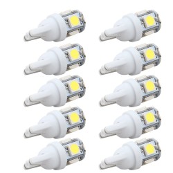 LED car bulb - DC 12V - T10 5050 W5W - 10 piecesT10