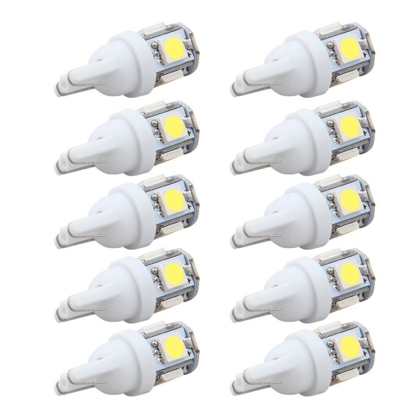 LED car bulb - DC 12V - T10 5050 W5W - 10 piecesT10 LED car bulb - DC 12V - T10 5050 W5W - 10 piecesT10