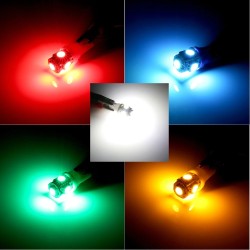 LED car bulb - DC 12V - T10 5050 W5W - 10 piecesT10