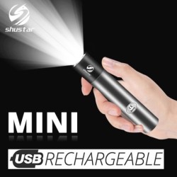 Mini LED flashlight - USB - COB - waterproof - telescopic zoomTorches