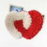 White & red rose heart - made of infinity roses - 30cmWedding