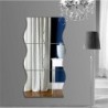 Waves shape mirror - wall sticker - self adhesive tiles - 6 piecesWall stickers