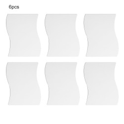 Waves shape mirror - wall sticker - self adhesive tiles - 6 piecesWall stickers