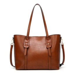 Elegant leather shoulder bag - large capacityHandbags