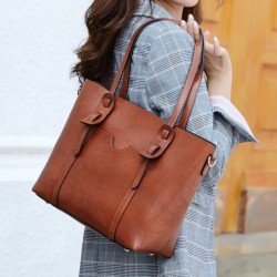 Elegant leather shoulder bag - large capacityHandbags
