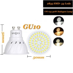GU10 LED spotlight bulbs - 110V 220V 24V - 4W - 6W - 8W - 10 piecesGU10