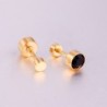 Stainless steel stud earrings - with cubic zirconia - twistable endEarrings