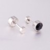 Stainless steel stud earrings - with cubic zirconia - twistable endEarrings