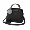 Vintage handbag - with shoulder strap - fur pom pom - leatherHandbags